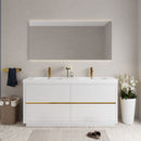 Bathin Freestanding Bathroom Vanity With Double Sinks, Bathroom Storage Vanity Cabinet With Stone Resin Countertop And Soft Close Drawers