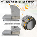 Outdoor Patio Rattan Daybed With Detachable Pillows