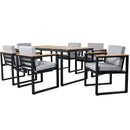7 Pieces Outdoor Dining Set Patio Dining Table And Chair Set With And Removable Cushions For Patio