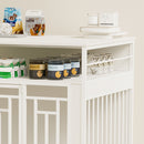 Wooden Dog Crate Furniture With Divider And Storage - White