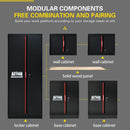 Steel Filing Cabinet With Compartments For Office Use, Storage, File Storage, Archives, And High And Low Cabinets - Black / Red