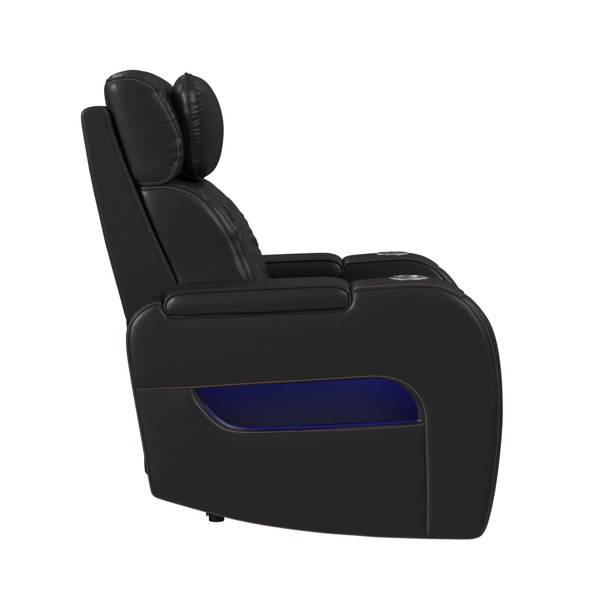Prime Time P3 Recliner With LED And Wireless Charger Pocket in Black by Elements International, view 5