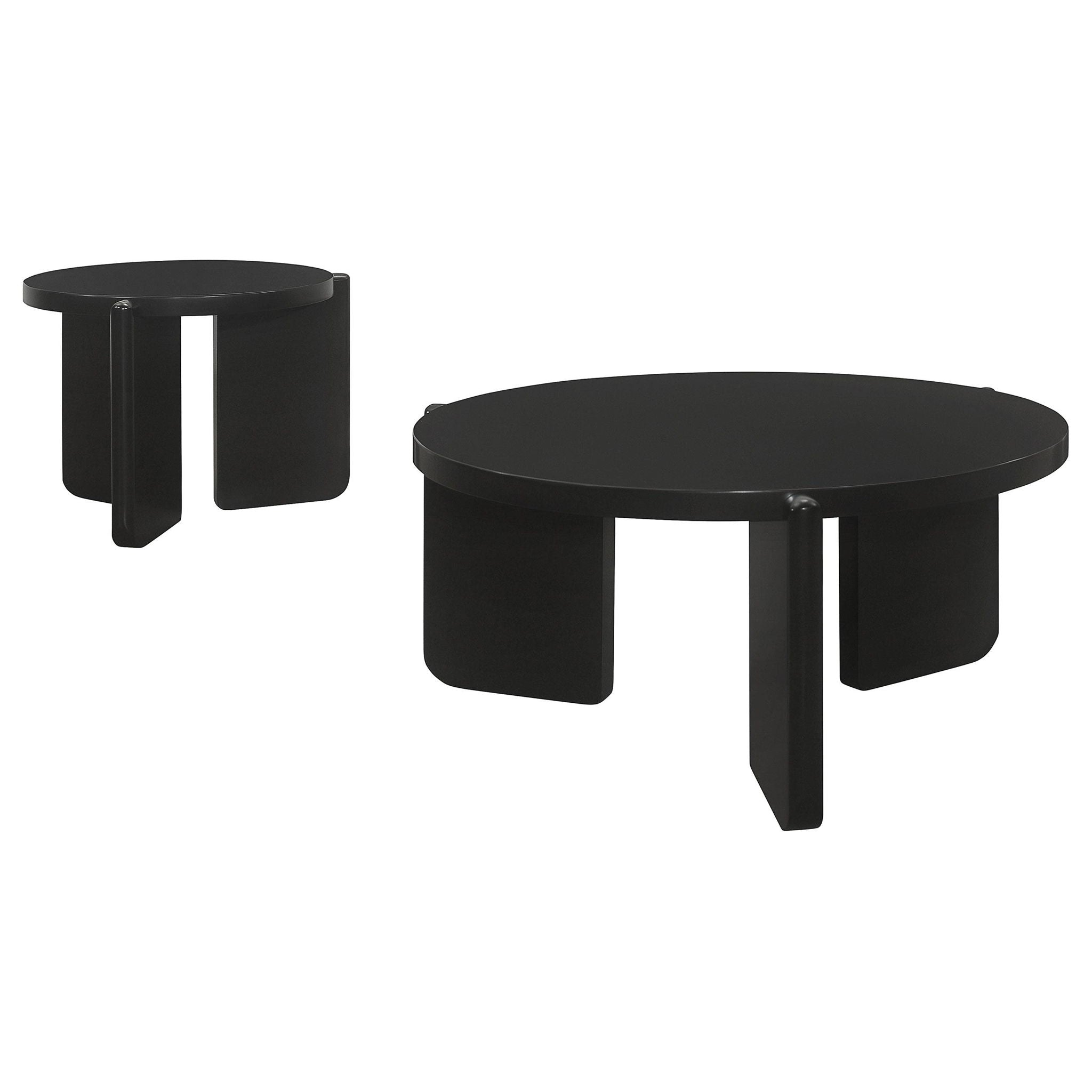 Cordova 2-piece Solid Wood Coffee and End Table Set Black - Atlantic Fine Furniture Melbourne FL