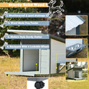 Modern Design Outdoor Dog House With Food Bowl And Wheels Pine - Gray / White
