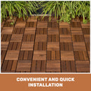 Acacia Wood Interlocking Deck Tiles Checker Pattern For Outdoor Flooring