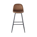 Velvet Barstool With Back (Set of 2)