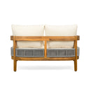 Porto - Outdoor Loveseat & Table - Beige / Teak