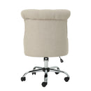 Fidelity - Upholstered Office Chair With Sloped Arms And Rolled Backrest - Wheat / Chrome