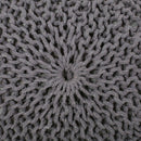 Hazel - Modern Knitted Cotton Yarn Round Pouf With Eco Friendly Pet Fibers - Dark Gray