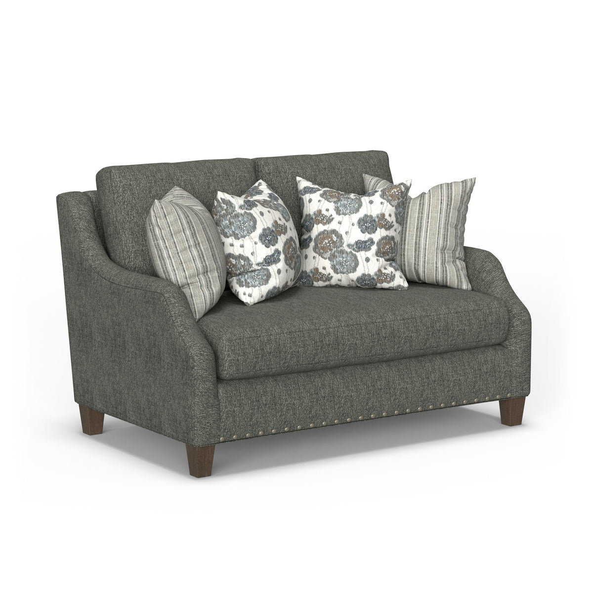 Gianna - Fabric Bench Loveseat With Nailhead Trim
