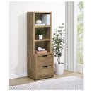 Multifunctional Bookcase With Three Open Shelves, 2 Drawers, Dual USB Charging Outlet