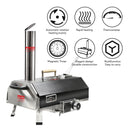 Portable Hard Wood Pellet Pizza Oven, Outdoor Cooking Pizza Maker, Countertop Pizza Oven - Black