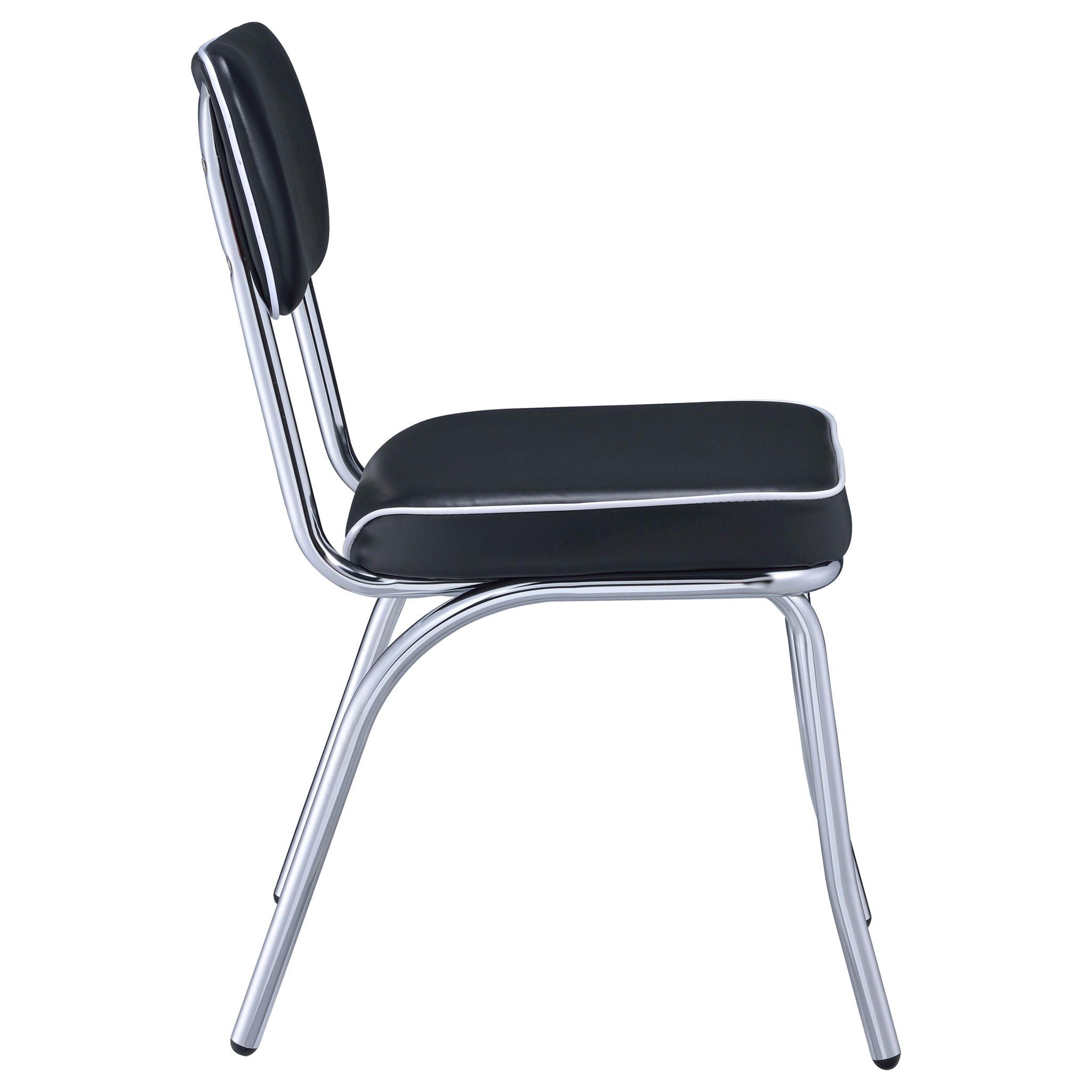 Retro Upholstered Dining Side Chair Black (Set of 2) - Atlantic Fine Furniture Melbourne FL