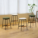 Modern Bar Stools Comfortable & Stylish, Soft Fabric Upholstered, Backless (Set of 2)