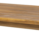 Outdoor Coffee Table With Slat Top Design And Sled Base - Teak