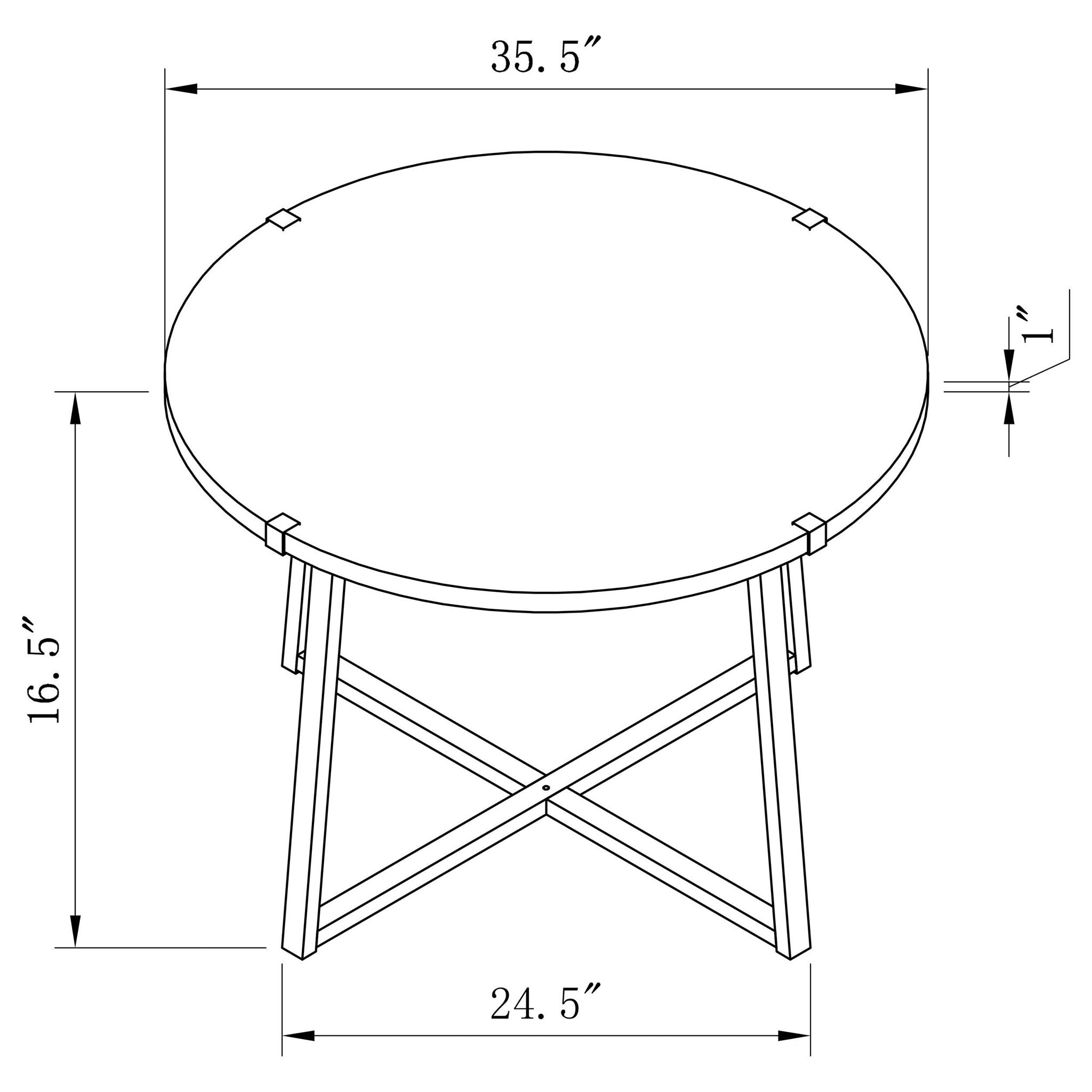 Marcus Round Engineered Wood Coffee Table Light Brown - Atlantic Fine Furniture Melbourne FL