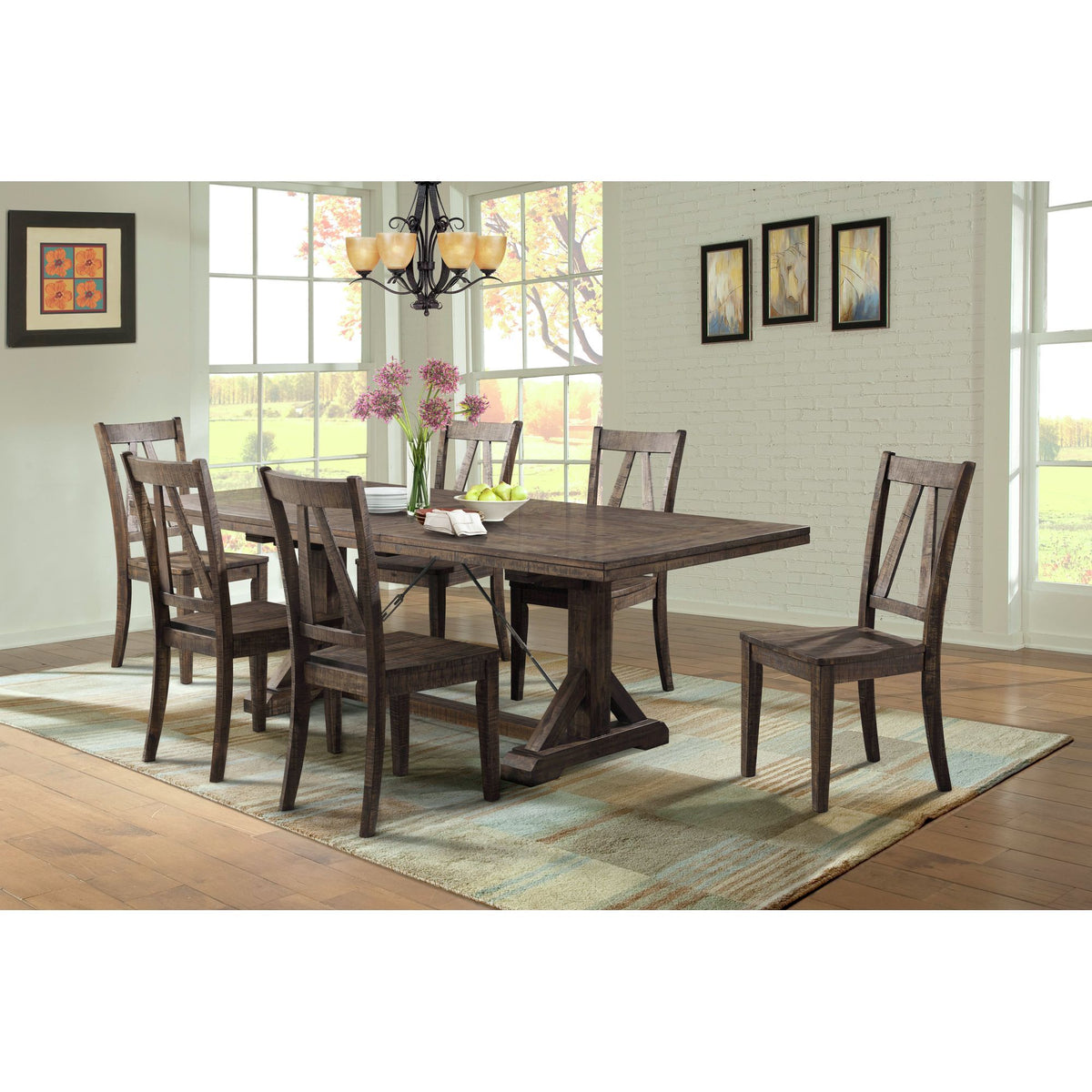 Finn Dining Set in Dark Brown by Elements International, view 2