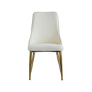 Modern Sponge-Filled Dining Chair, Solid Wood Metal Legs, Suitable For Restaurants, Living Rooms And Rooms (Set of 2) - White