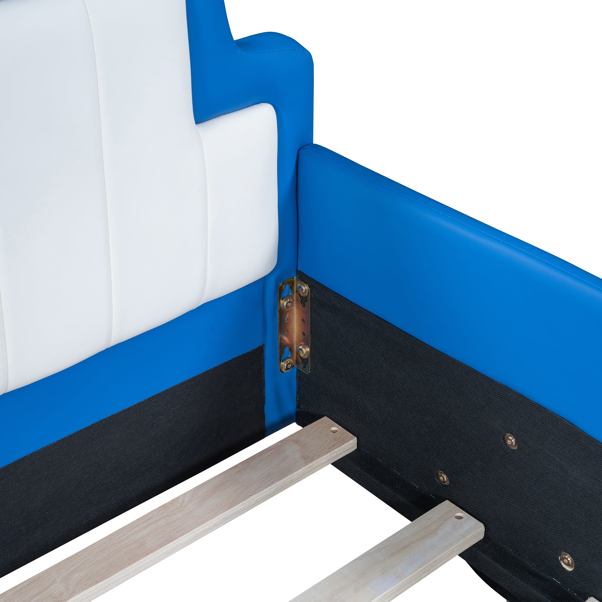 Twin Size Race Car-Shaped Platform Bed with Wheels,Blue - Atlantic Fine Furniture Melbourne FL
