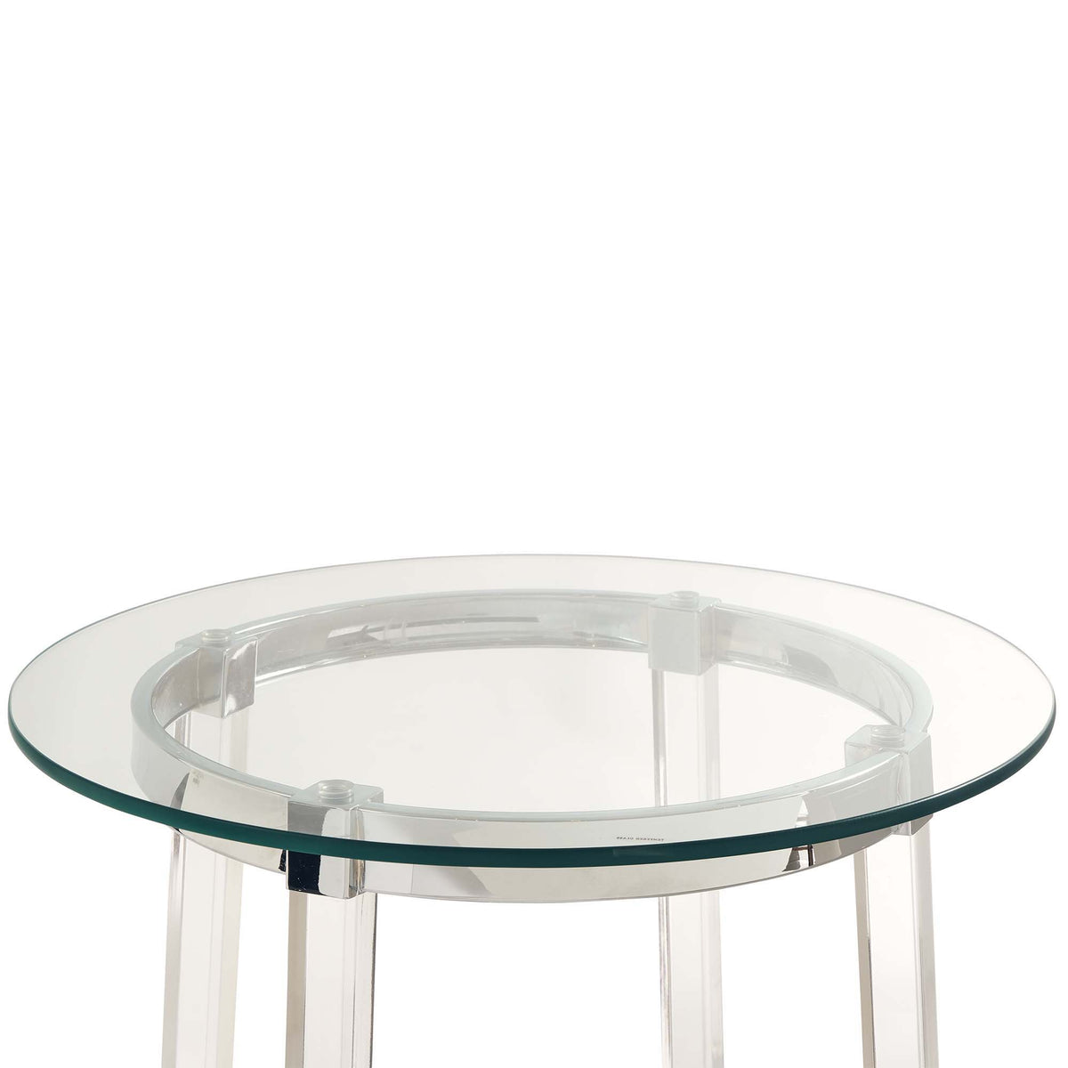 Lucinda 24.5" End Table in Chrome by Elements International, view 4