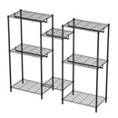 Heavy Duty Garment Rack With 8 Adjustable Wire Shelves And 5 Clothes Rails, Freestanding Closet Organizer Metal - Black