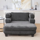 Oversized Chaise Lounge Sofa Bed With Deep Seat And Layered Armrests