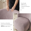 Modern Low Back Accent Upholstered Armless Living Room Chairs, Round Feet