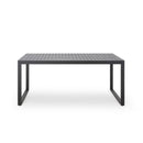 Modern Outdoor Aluminum Rectangular Dining Table With Slatted Top