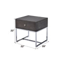 Iban - End Table - Gray Oak & Chrome - Atlantic Fine Furniture Inc