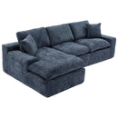 Cloud Sectional Sofa With Double Layer Cushion And Side Pockets, Free-Combined