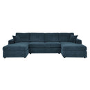 3 Piece Corduroy Double Chaise Sectional Sofa