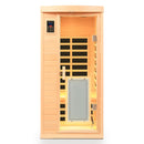 Low Emf Front Door With Heating Panel 1 People Hemlock Far Infrared Indoor Sauna Room - Natural