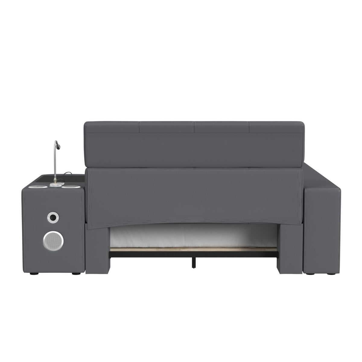 Valari PU Transformer Bed With Electronic Features in Dark Gray by Elements International, view 6