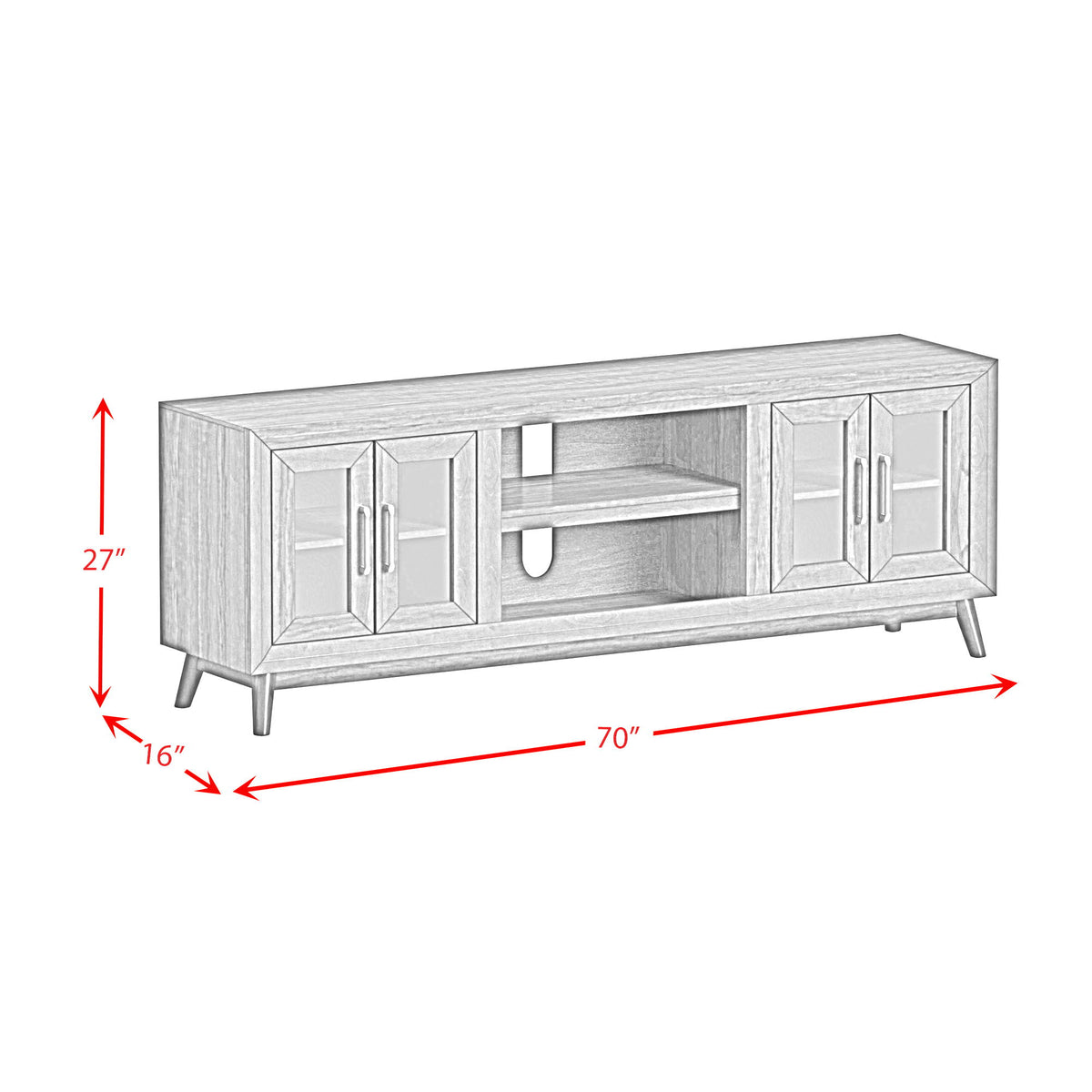 Santa Barbara TV Console in Dark Brown by Elements International, view 10