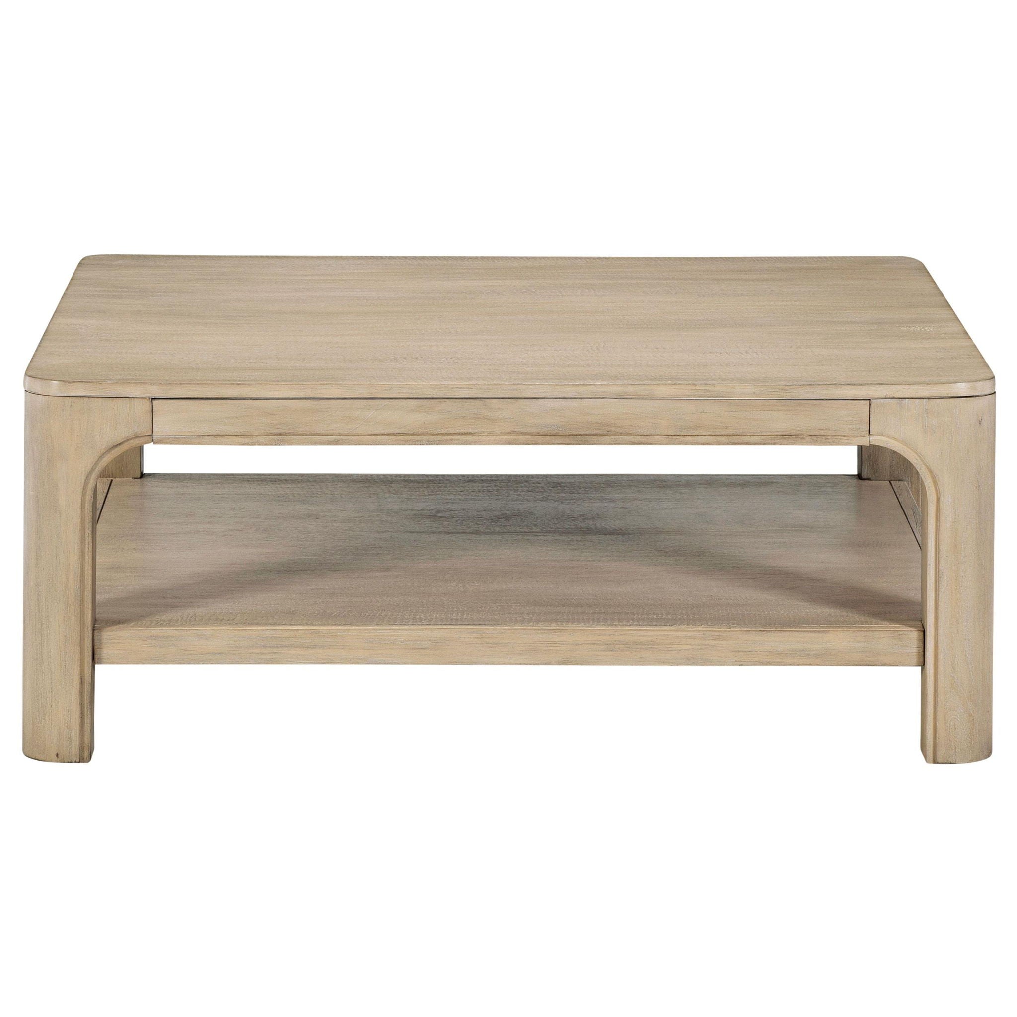 Solano Square Wood Cocktail Coffee Table Weathered Mango