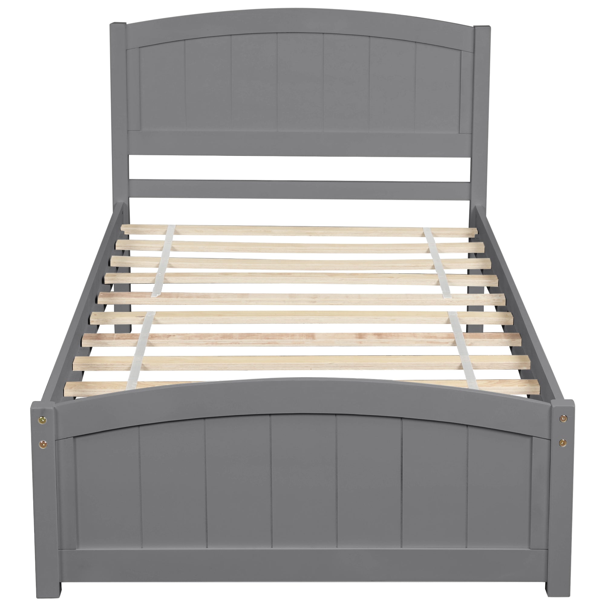 Wood Platform Bed with Headboard,Footboard and Wood Slat Support, Gray - Atlantic Fine Furniture Melbourne FL