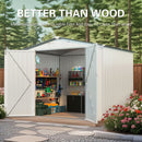 Garden Tool Shed Metal Storage Shed With Peaked Roof Waterproof Lockable Door