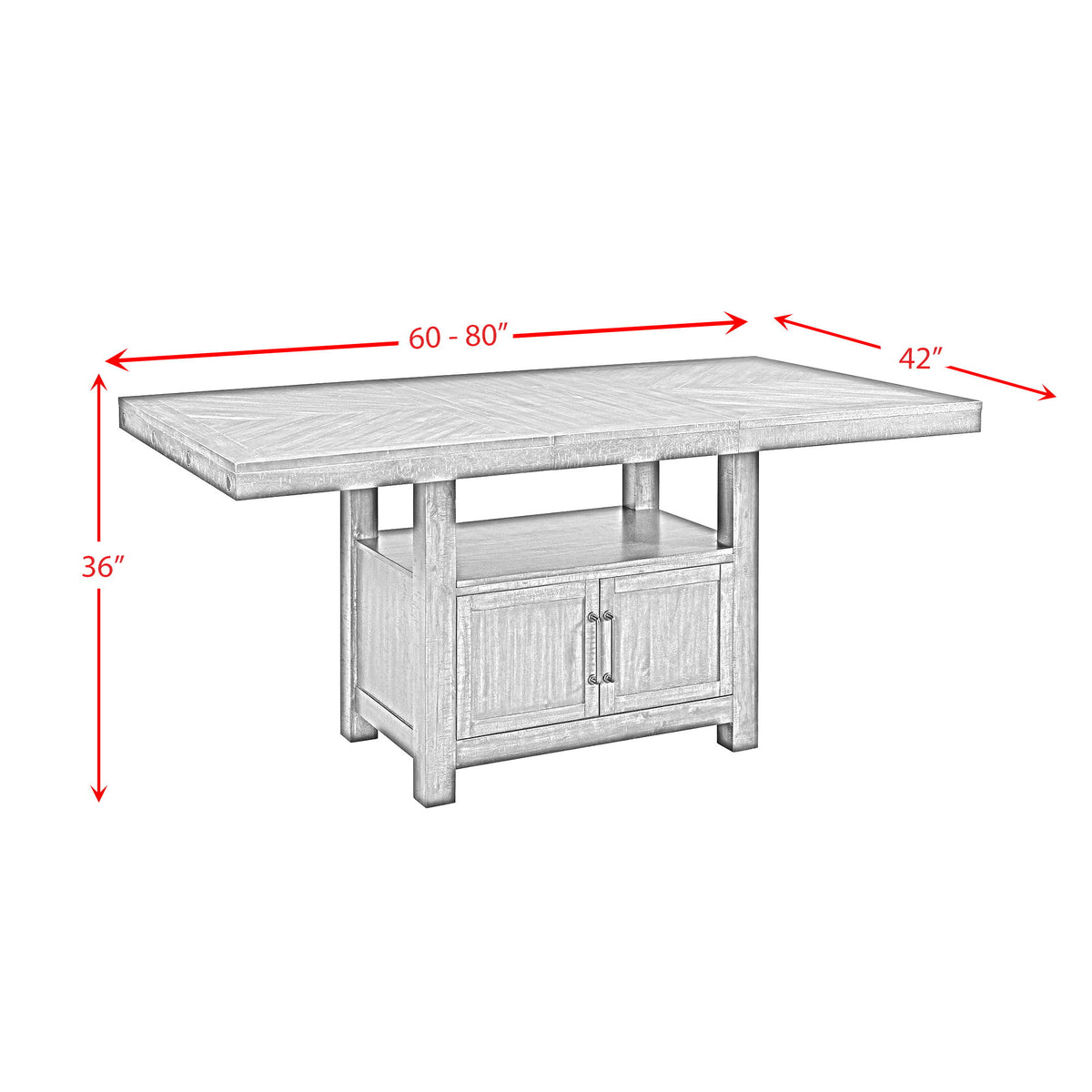 Colorado Counter Table in Charcoal by Elements International, view 8
