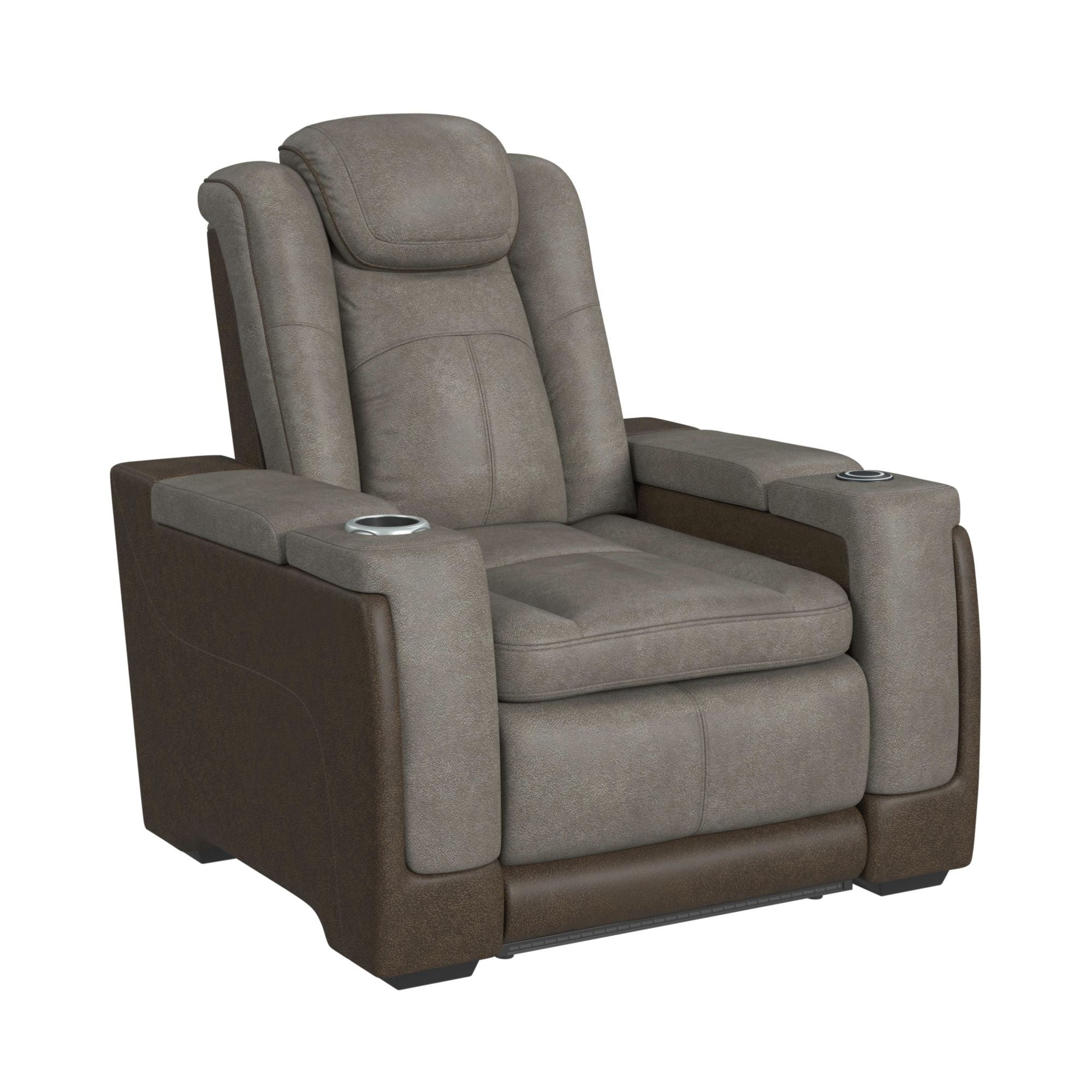 Lantana Power Motion Recliner With Power Headrest, LED , Wireless Charger And Cup Holder in Gray by Elements International