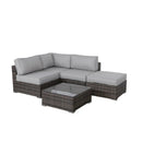 Seating Set With Cushions Handcrafted Wicker Design