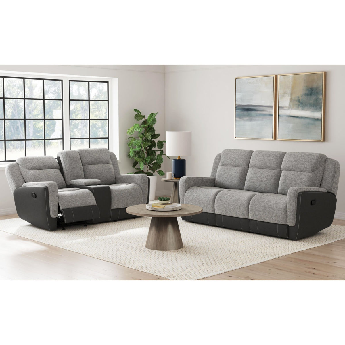 Hornet Motion Glider Loveseat With Console in Dark Gray by Elements International, view 9