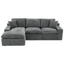 Cloud Sectional Sofa With Double Layer Cushion And Side Pockets, Free-Combined
