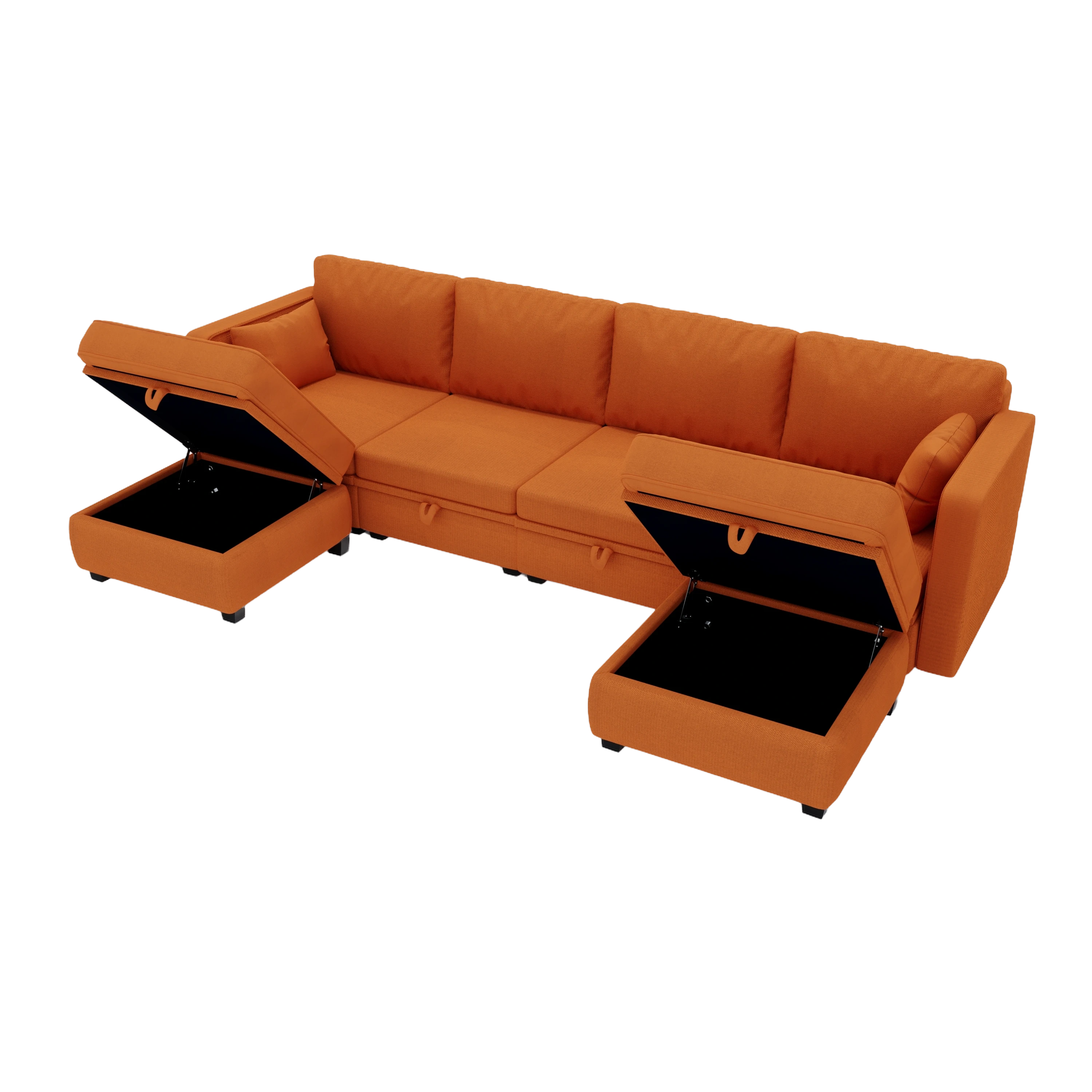 UNITED WE WIN Modular Sectional Sofa U Shaped Modular Couch with Reversible Chaise Modular Sofa Sectional Couch with Storage Seats