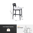 Modern Outdoor Bar Stools With Backrest And Footrest (Set of 2)