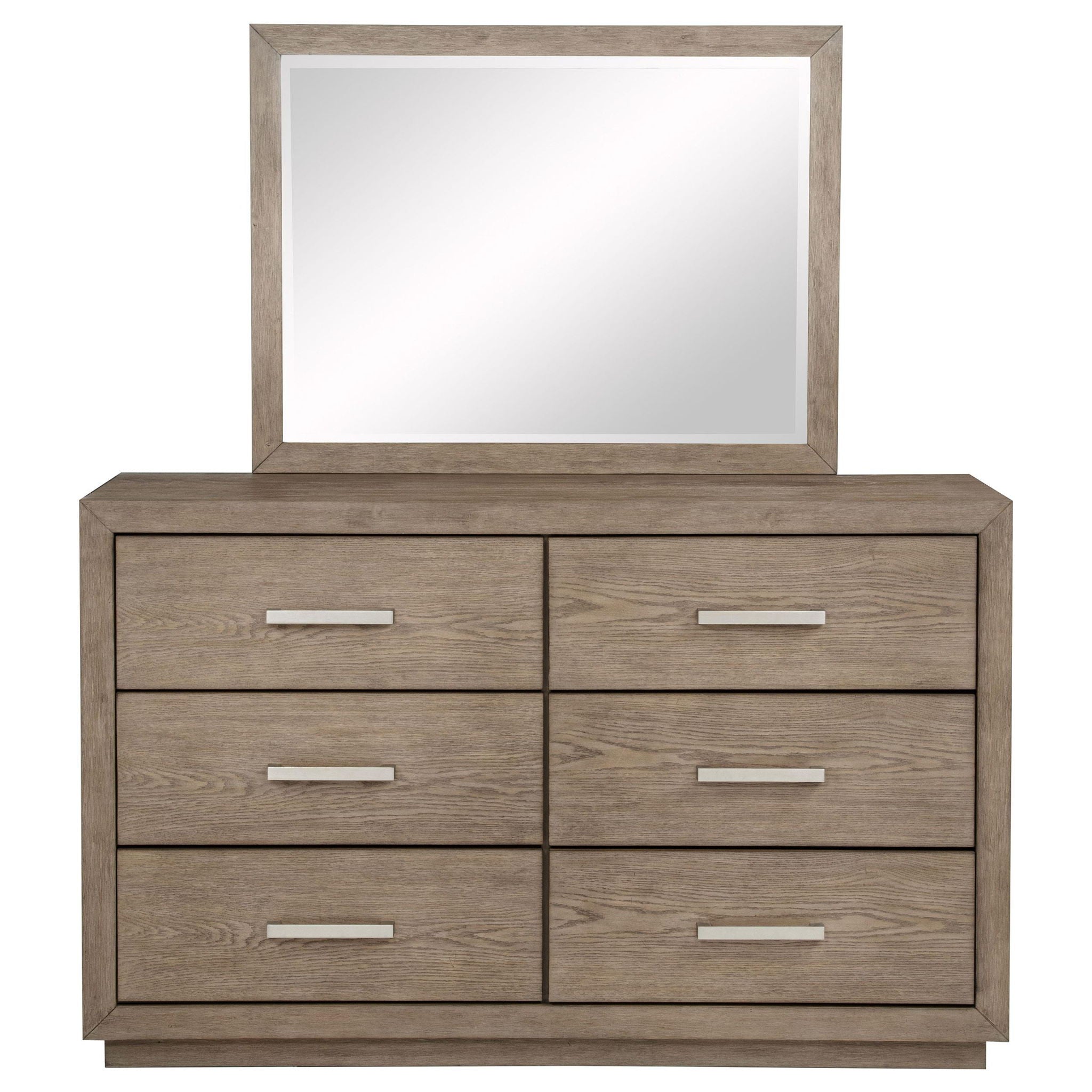 Kenora 6-drawer Dresser and Mirror Barley Brown