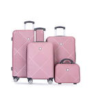 4 Piece Lightweight Suitcase, Makeup Box, Aircraft Wheels