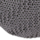 Hazel - Modern Knitted Cotton Yarn Round Pouf With Eco Friendly Pet Fibers - Dark Gray