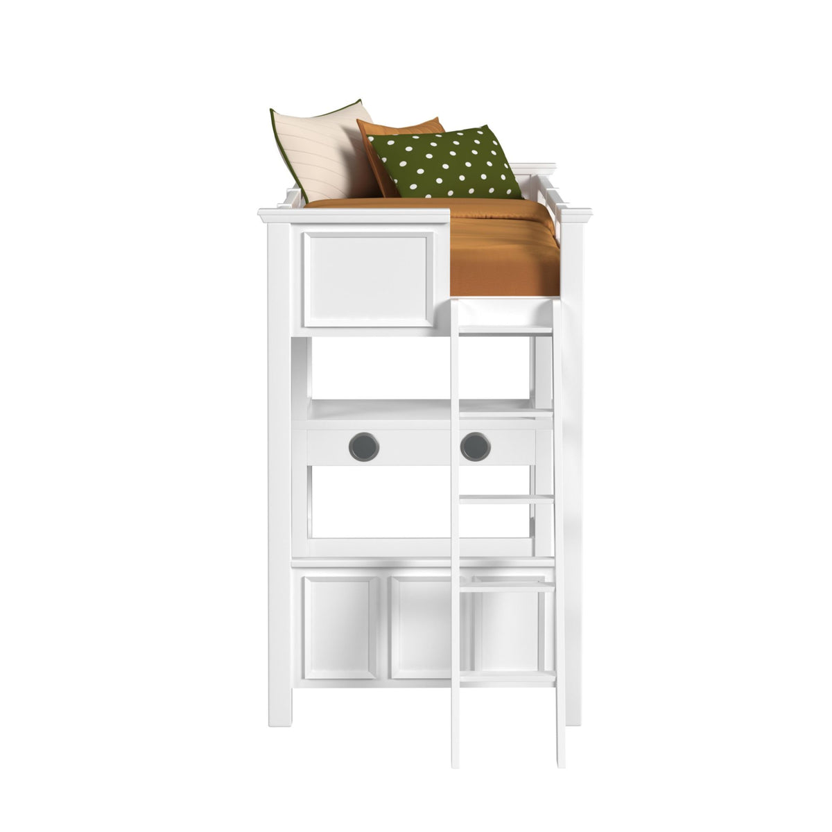 Hampton Kids Loft With Ladder And Desk With Speaker in Black by Elements International, view 8