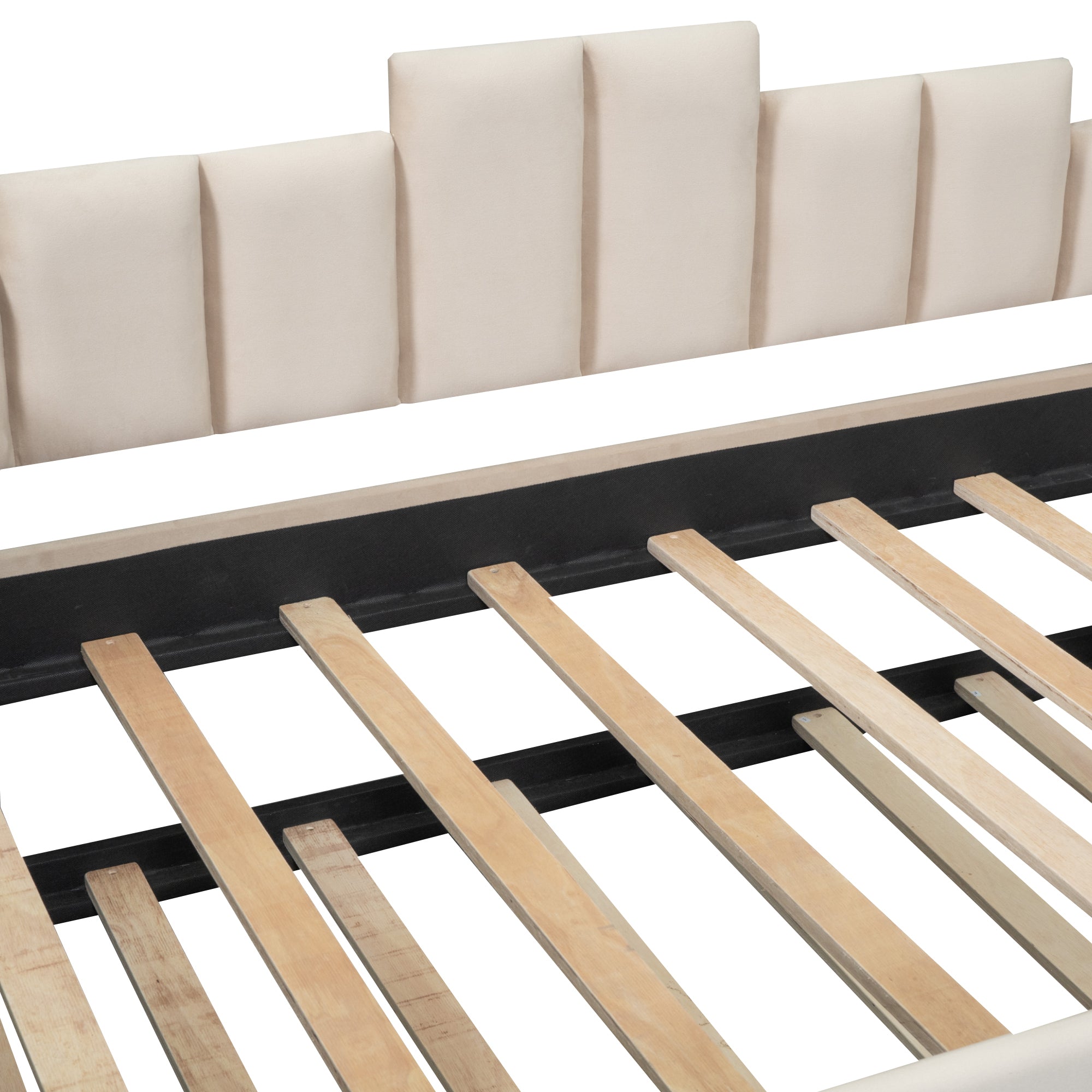 Twin Size Upholstered Daybed with Light and USB Port, Beige - Atlantic Fine Furniture Melbourne FL