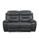 Lamruil - Motion Loveseat - Gray Top Grain Leather